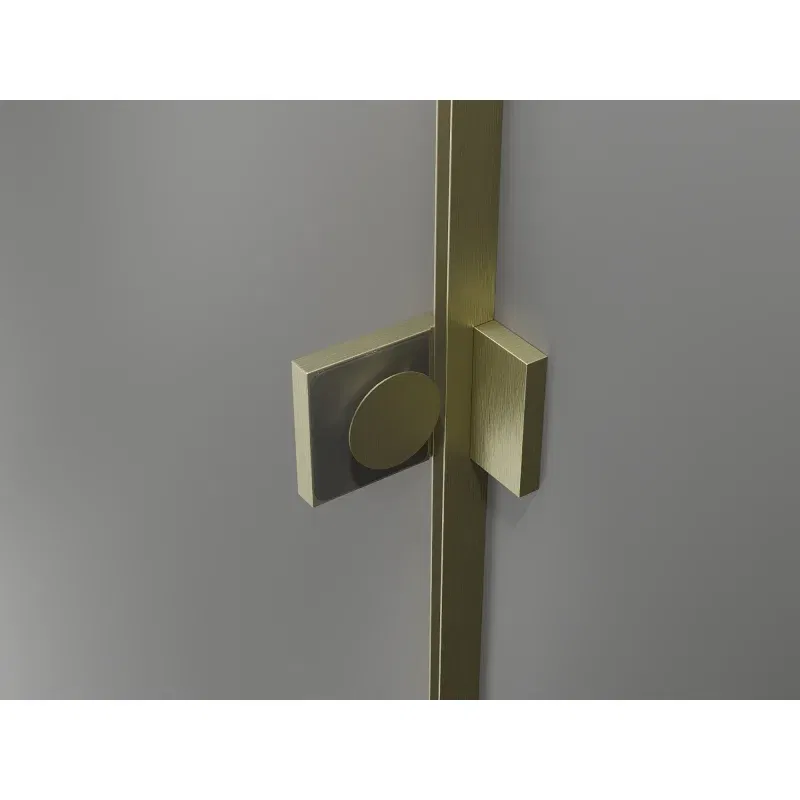 Mexen Lunar right-hinged shower door 125 cm, transparent, brushed gold - 834-125-000-55-00-P