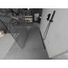 Mexen Kioto free-standing shower wall 100 x 200 cm, white pattern 8 mm, black - 800-100-002-70-85