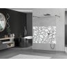 Mexen Kioto free-standing shower wall 100 x 200 cm, white pattern 8 mm, black - 800-100-002-70-85
