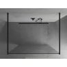 Mexen Kioto free-standing shower wall 100 x 200 cm, white pattern 8 mm, black - 800-100-002-70-85