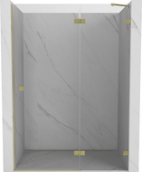 Mexen Lunar shower door right 130 cm, transparent, gold brushed - 834-130-000-55-00-P