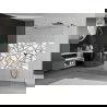 Mexen Kioto free-standing shower screen 110 x 200 cm, Transparent/White pattern 8 mm, Black - 800-110-002-70-85