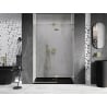 Mexen Lunar Right Hinged Shower Door 140 cm, Transparent, Brushed Gold - 834-140-000-55-00-P
