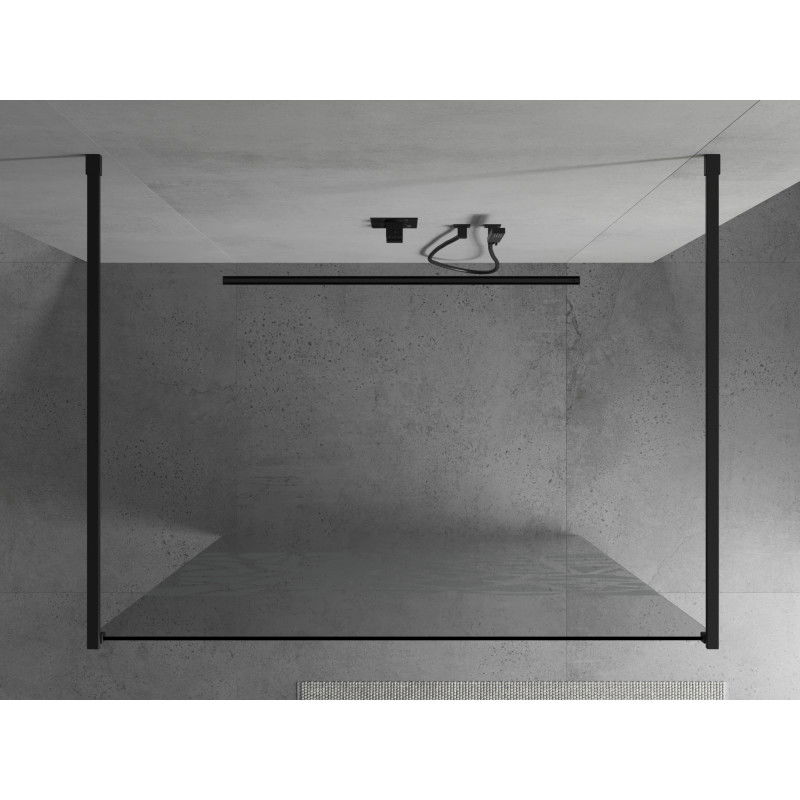 Mexen Kioto freestanding shower screen 110 x 200 cm, white pattern 8 mm, black - 800-110-002-70-85