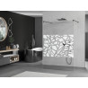 Mexen Kioto free-standing shower wall 120 x 200 cm, white pattern 8 mm, black - 800-120-002-70-85