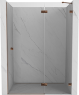 Mexen Lunar right-opening shower door 130 cm, transparent, pink gold - 834-130-000-60-00-P