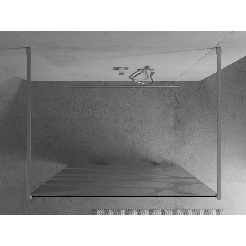 Mexen Kioto Freestanding Shower Screen 120 x 200 cm, White Wave 8 mm, Chrome - 800-120-002-01-97