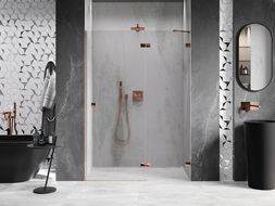 Mexen Lunar shower door swing right 135 cm transparent, rose gold - 834-135-000-60-00-P