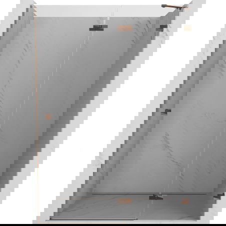 Mexen Lunar right-hinged shower door 140 cm, transparent, rose gold - 834-140-000-60-00-P