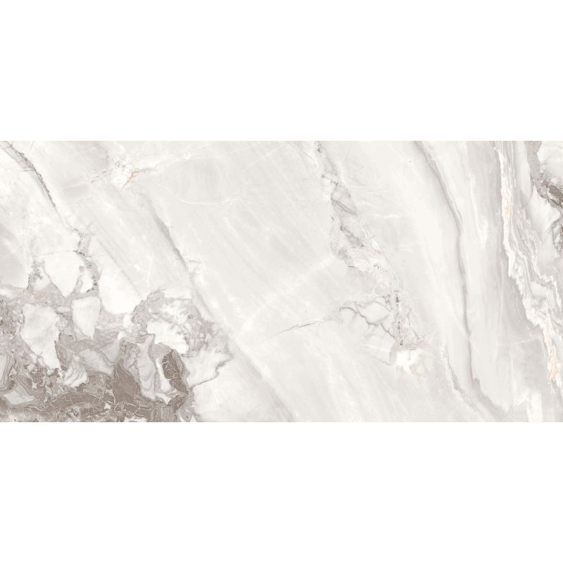 Mexen Limos White glazed rectified porcelain tile G1, floor and wall tile 120 x 60 cm, gloss - TL127-120-060-03