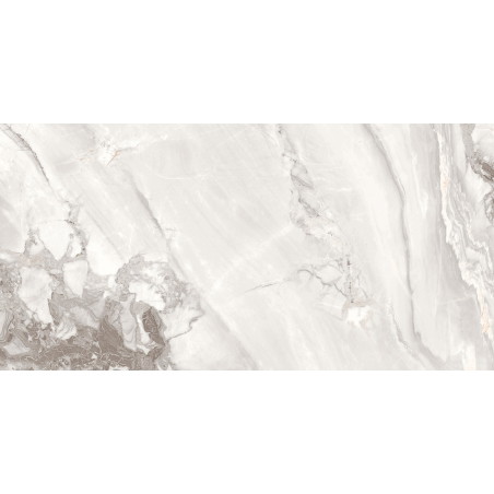 Mexen Limos White Glazed Rectified Gres Tile G1, Floor and Wall Tile 120 x 60 cm, Glossy - TL127-120-060-03