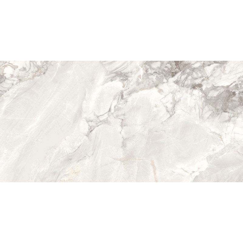 Mexen Limos White Glazed Rectified Gres Tile G1, Floor and Wall Tile 120 x 60 cm, Glossy - TL127-120-060-03