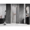 Mexen Lunar right hinged shower door 85 cm, transparent, brushed copper - 834-085-000-65-00-P