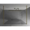 Mexen Kioto freestanding shower wall 120 x 200 cm, white wave 8 mm, gold - 800-120-002-50-97