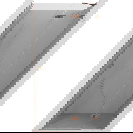 Mexen Lunar shower door swinging right 115 cm, transparent, brushed copper - 834-115-000-65-00-P