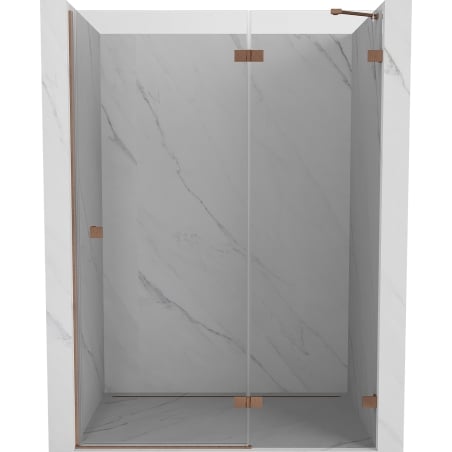 Mexen Lunar Right-Swing Shower Door 135 cm, Transparent, Brushed Copper - 834-135-000-65-00-P