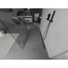 Mexen Kioto freestanding shower wall 100 x 200 cm, white wave 8 mm, black - 800-100-002-70-97