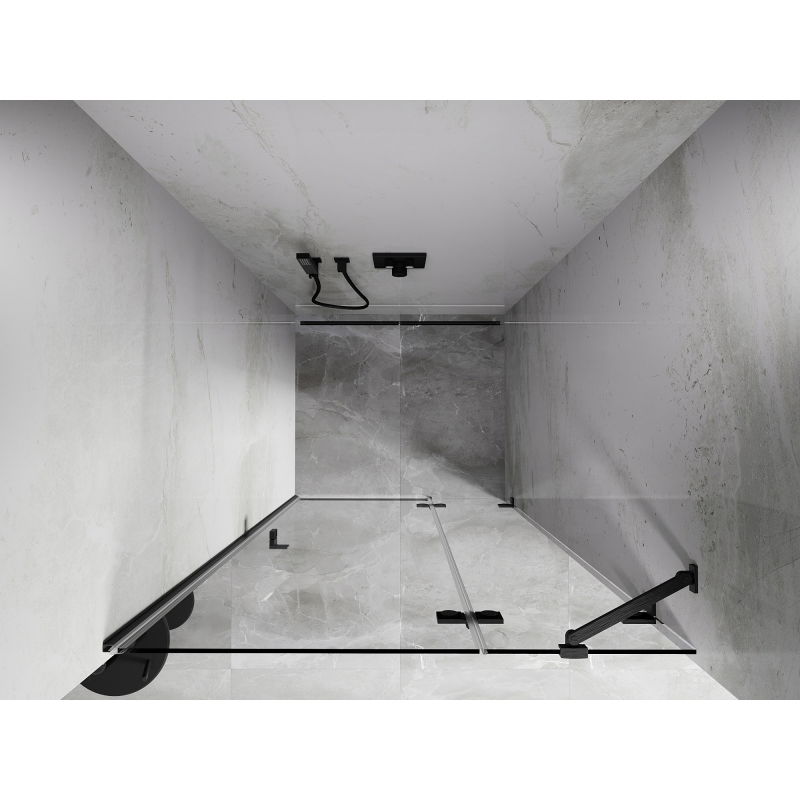 Mexen Lunar right-hinged shower door, 85 cm, transparent, brushed gun gray - 834-085-000-66-00-P