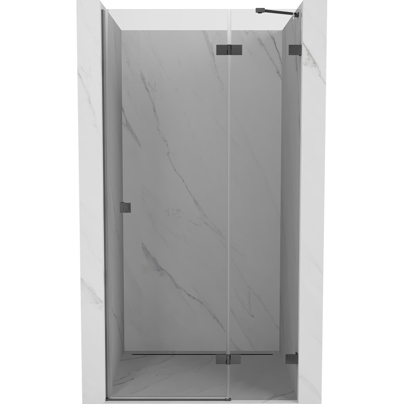 Mexen Lunar pivot shower door right 95 cm, transparent, brushed gun gray - 834-095-000-66-00-P