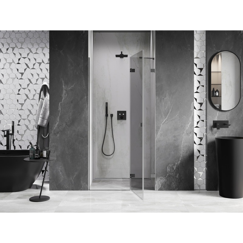 Mexen Lunar pivot shower door right 95 cm, transparent, brushed gun gray - 834-095-000-66-00-P
