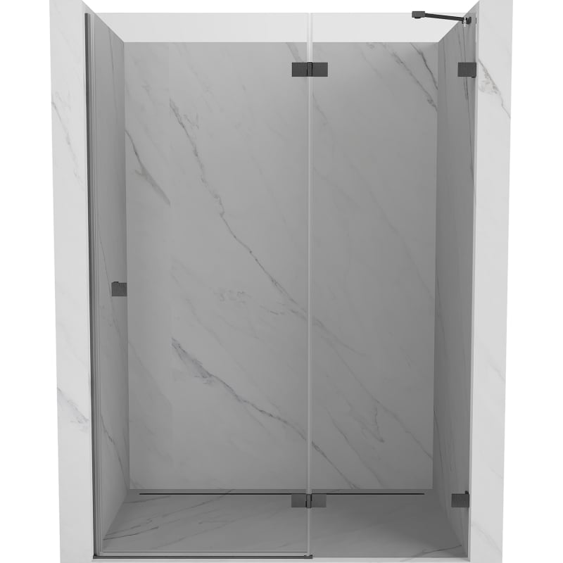 Mexen Lunar shower doors, right hinged 130 cm, transparent, brushed gun gray - 834-130-000-66-00-P