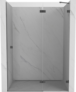 Mexen Lunar right-handed hinged shower door 130 cm, transparent, brushed gun gray - 834-130-000-66-00-P