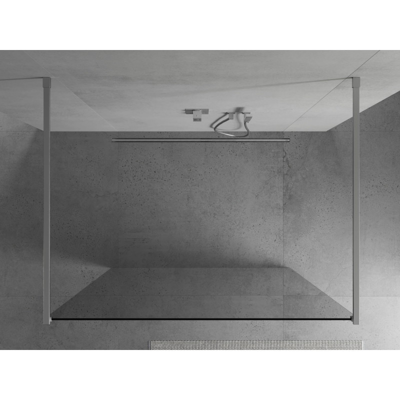 Mexen Kioto freestanding shower wall 130 x 200 cm, transparent 8 mm, chrome - 800-130-002-01-00