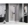 Mexen Lunar right hinged shower door 135 cm, transparent, brushed gun gray - 834-135-000-66-00-P