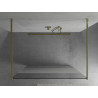 Mexen Kioto freestanding shower wall 140 x 200 cm, transparent/frost 8 mm, gold - 800-140-002-50-35