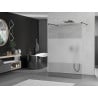 Mexen Kioto freestanding shower wall 140 x 200 cm, transparent/frosted 8 mm, black - 800-140-002-70-35