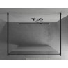 Mexen Kioto Freestanding shower wall 140 x 200 cm, transparent/frost 8 mm, black - 800-140-002-70-35