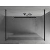 Mexen Kioto freestanding shower wall 140 x 200 cm, transparent/frosted 8 mm, black - 800-140-002-70-35