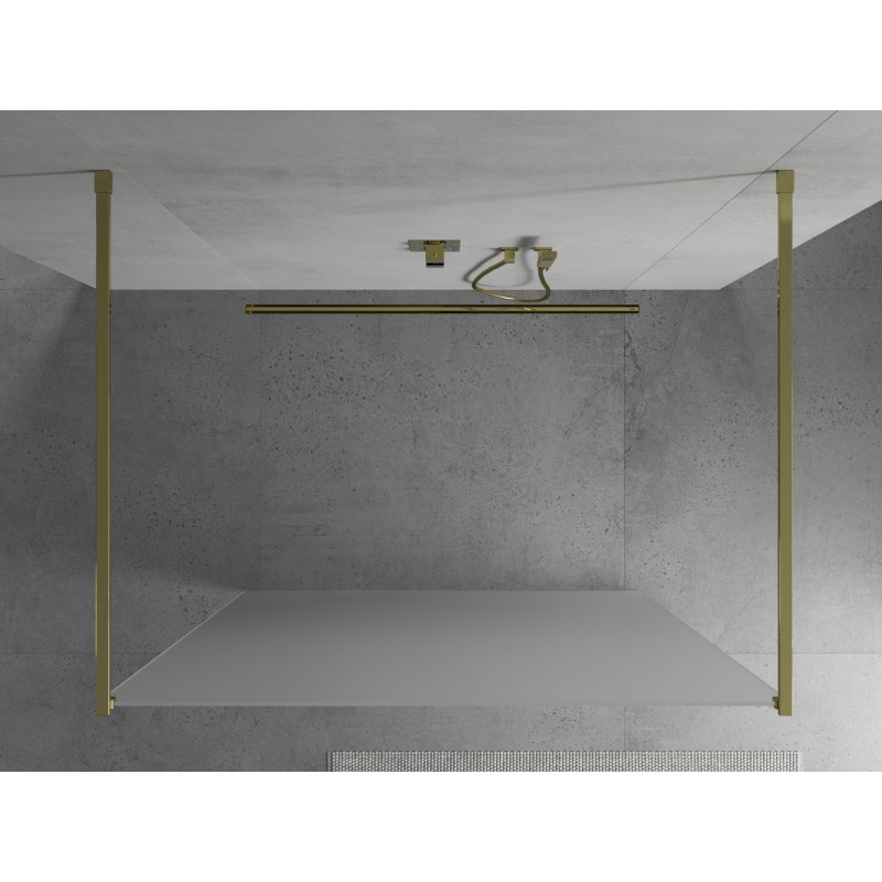 Mexen Kioto freestanding shower screen 110 x 200 cm, frost 8 mm, gold - 800-110-002-50-30