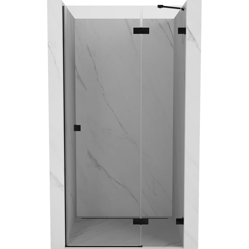 Mexen Lunar right hinged shower door 95 cm, transparent, black - 834-095-000-70-00-P