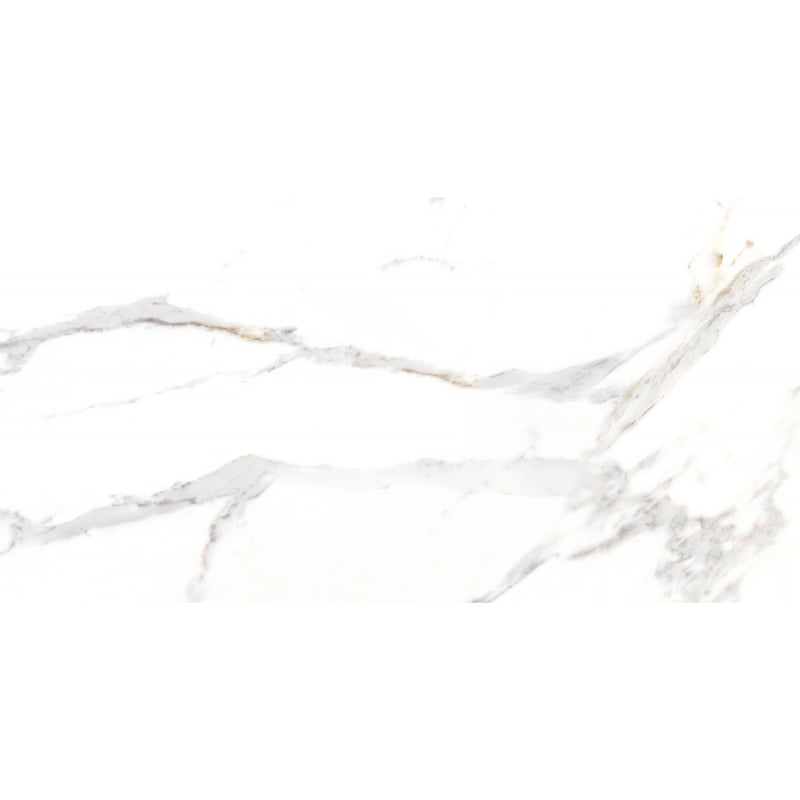 Mexen Agata White glazed rectified porcelain floor and wall tile 120 x 60 cm, gloss - TL144-120-060-00