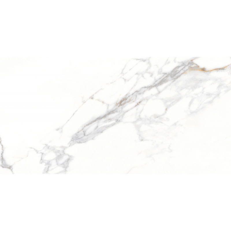 Mexen Agata White glazed rectified porcelain floor and wall tile 120 x 60 cm, gloss - TL144-120-060-00