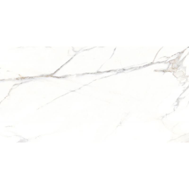 Mexen Agata White glazed rectified porcelain floor and wall tile 120 x 60 cm, gloss - TL144-120-060-00