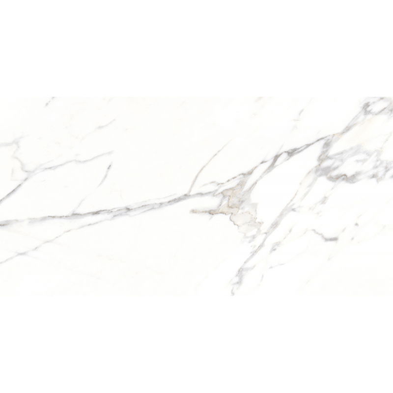 Mexen Agata White glazed rectified porcelain floor and wall tile 120 x 60 cm, gloss - TL144-120-060-00