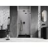 Mexen Lunar right hinged shower door 125 cm, transparent, black - 834-125-000-70-00-P
