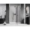 Mexen Lunar 130 cm Right Hinged Shower Door, Transparent, Black - 834-130-000-70-00-P