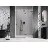 Mexen Lunar 130 cm Right Hinged Shower Door, Transparent, Black - 834-130-000-70-00-P