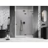 Mexen Lunar 130 cm Right Hinged Shower Door, Transparent, Black - 834-130-000-70-00-P