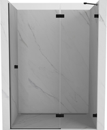 Mexen Lunar right hinged shower door 135 cm, transparent, black - 834-135-000-70-00-P