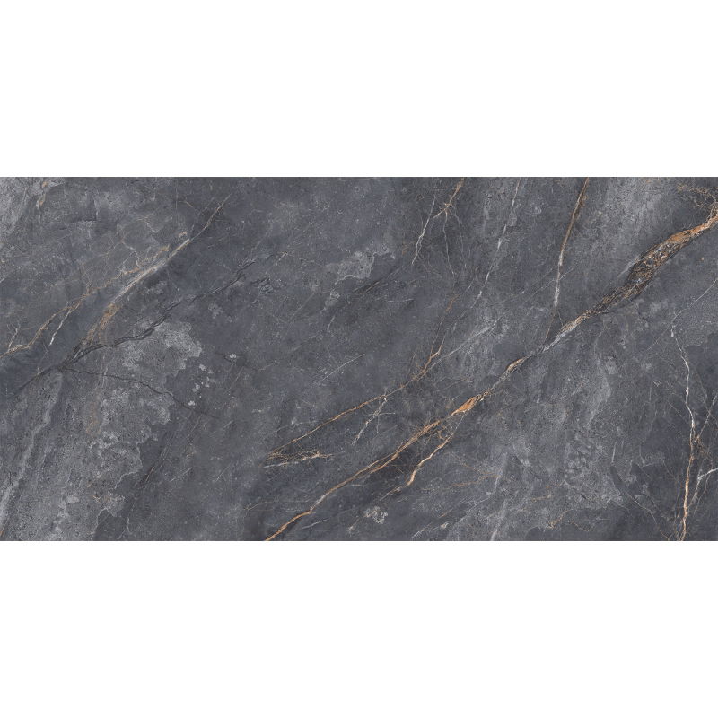 Mexen Walcey Charcoal Glazed Rectified Porcelain Tile G1, Floor and Wall Tile 120 x 60 cm, Gloss - TL150-120-060-02