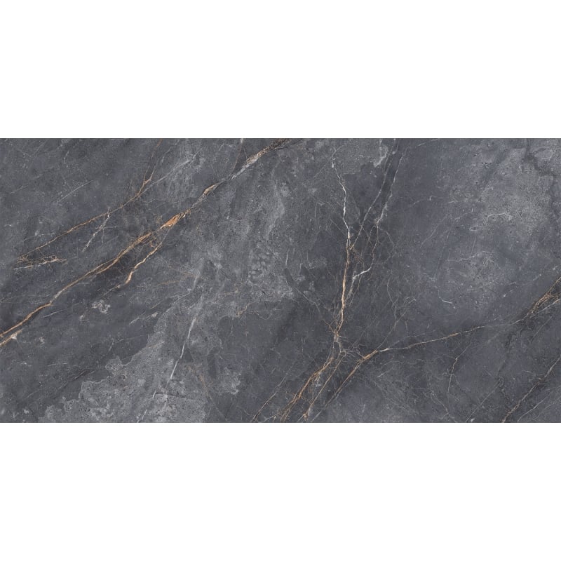 Mexen Walcey Charcoal Glazed Rectified Porcelain Tile G1, Floor and Wall Tile 120 x 60 cm, Gloss - TL150-120-060-02