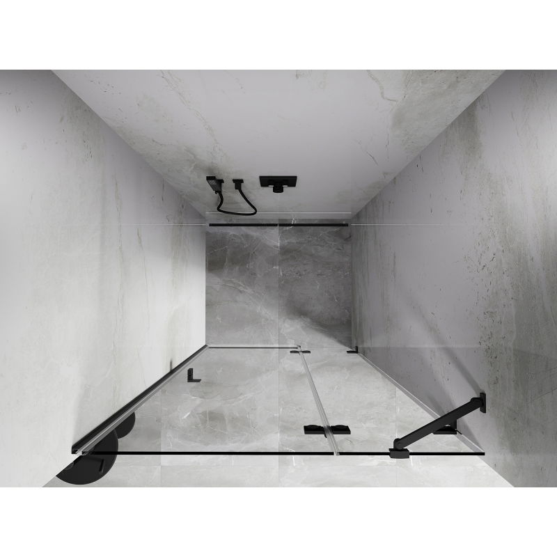 Mexen Lunar 100 cm Right Hinged Shower Door, Transparent, Gun Metal - 834-100-000-95-00-P