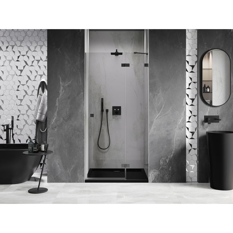 Mexen Lunar right-hinged shower door 120 cm, transparent, gun metal - 834-120-000-95-00-P