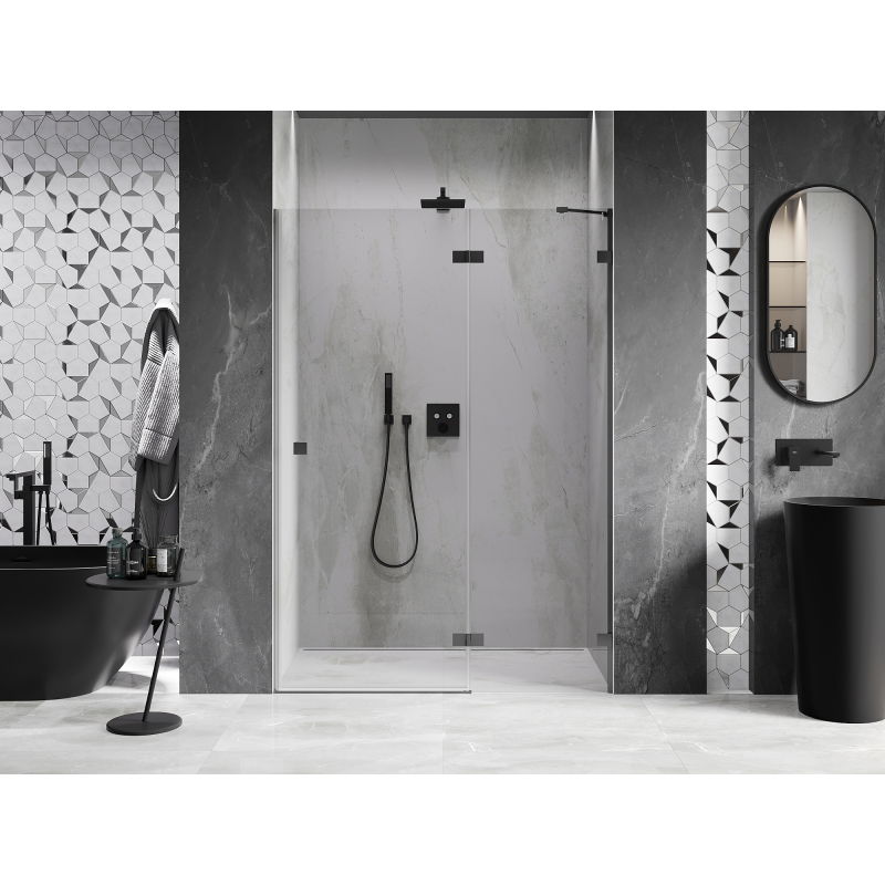 Mexen Lunar Right Hinged Shower Door 140 cm, Transparent, Gun Metal - 834-140-000-95-00-P
