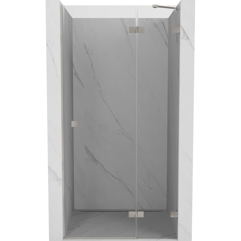 Mexen Lunar 95 cm Right Hinged Shower Door, Transparent, Brushed Nickel - 834-095-000-97-00-P