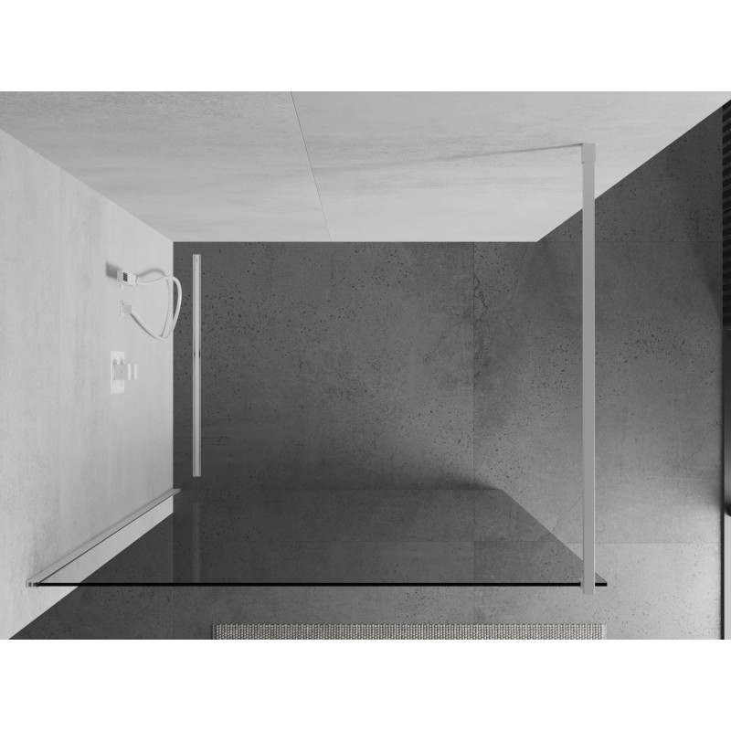 Mexen Kioto Walk-in Shower Panel 160 x 200 cm, Transparent 8 mm, White - 800-160-101-20-00